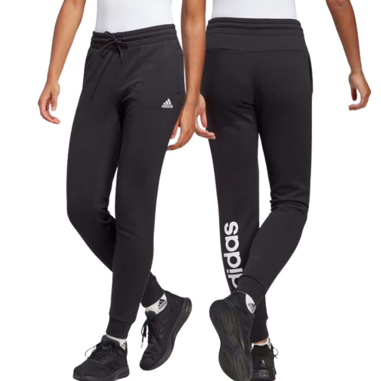 PANTALON EN COTON BROSSÉ POUR FEMMES ADIDAS IC6888 ESSENTIALS LINEAR