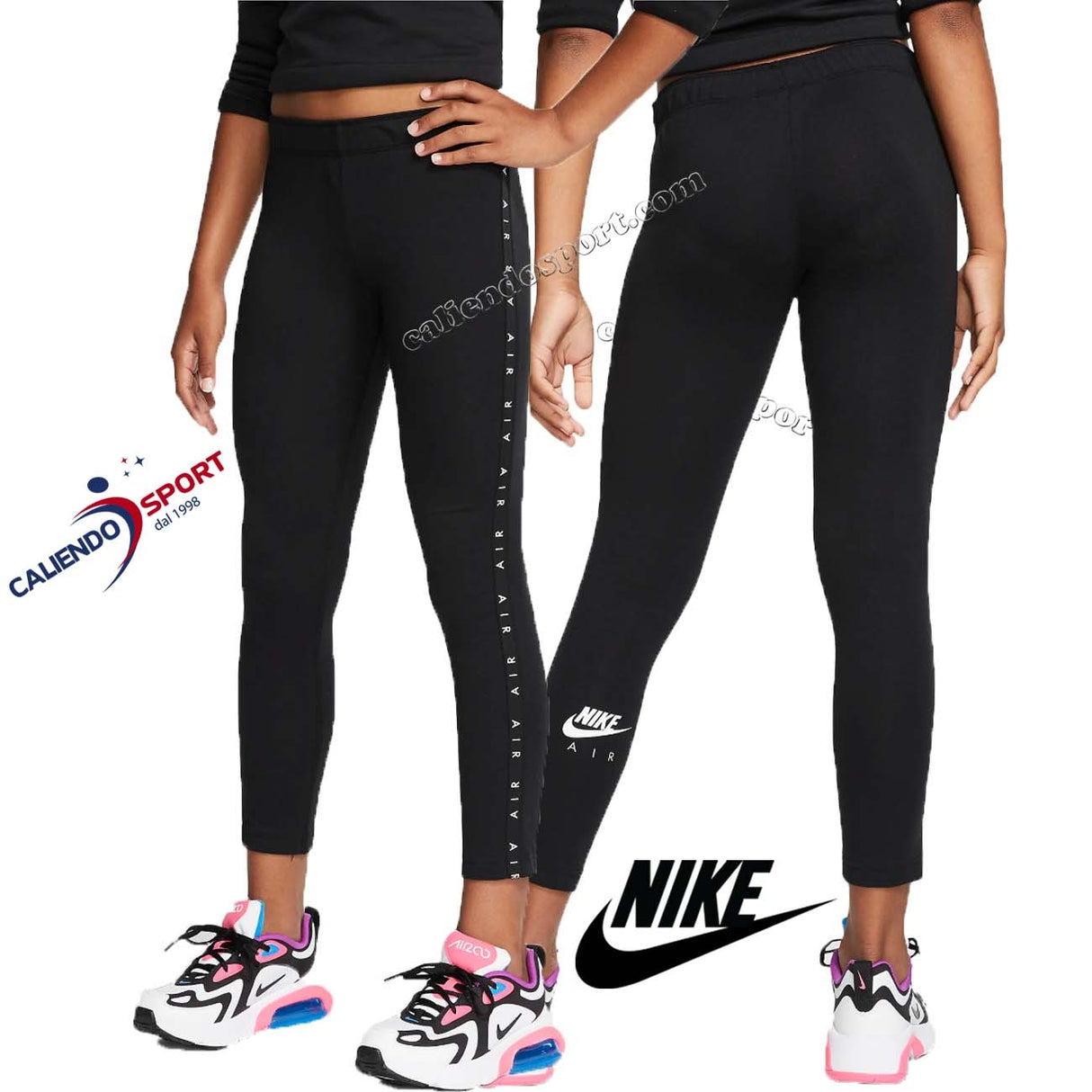 LEGGINGS NIKE RAGAZZA CJ7416 010 NERO AIR SPORT