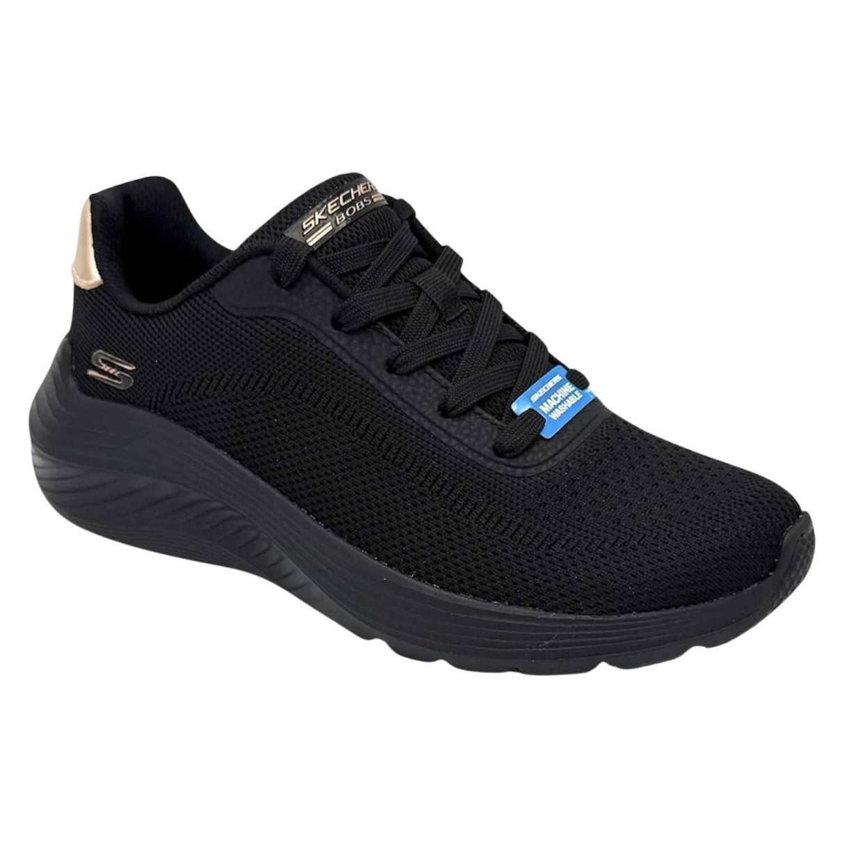 SCARPA DONNA SKECHERS 117679 BBK BOBS SUAD WAVES CURRENT LOOK NERO