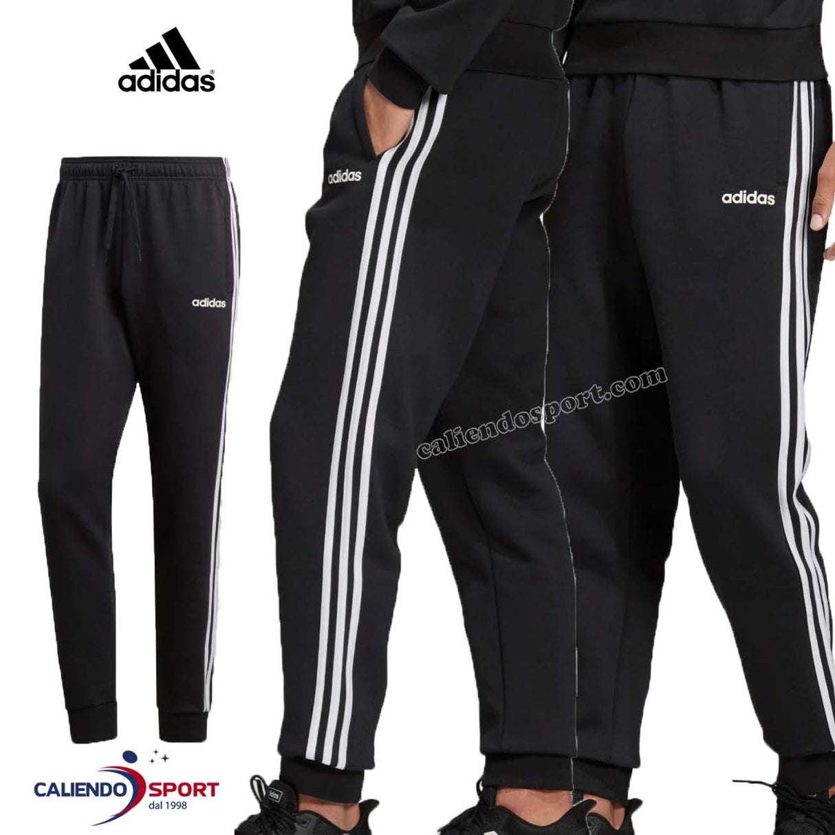 ADIDAS DQ3095 ESSENTIALS BLACK 3S SPORT PANTS
