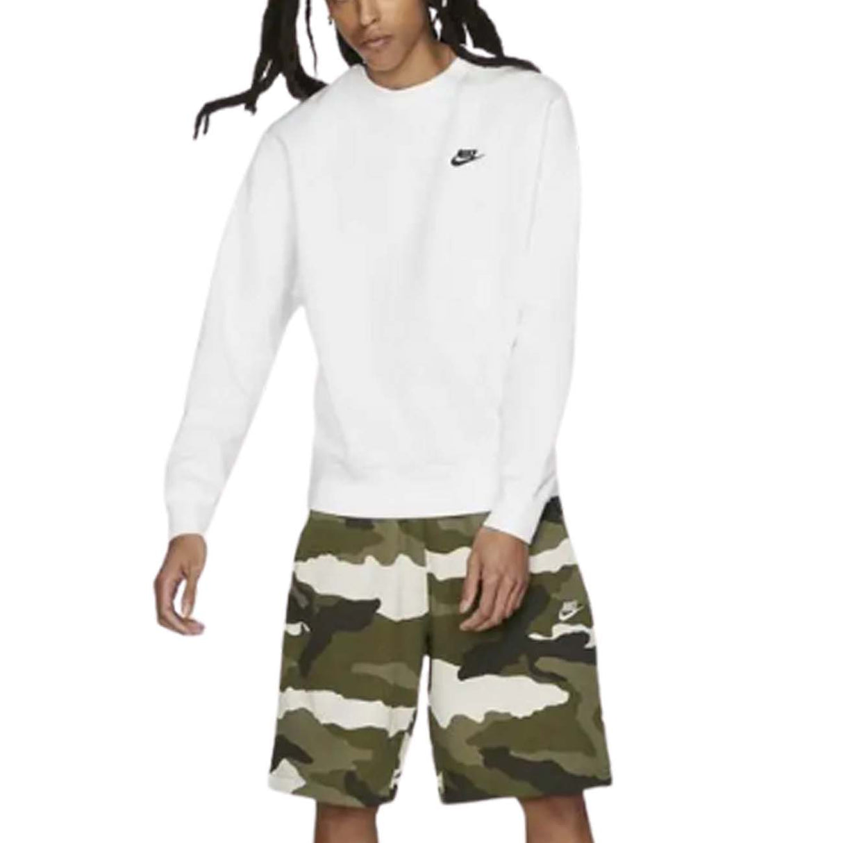 FELPA NIKE BV2662 100 CLUB FLEECE FELPATA BIANCO