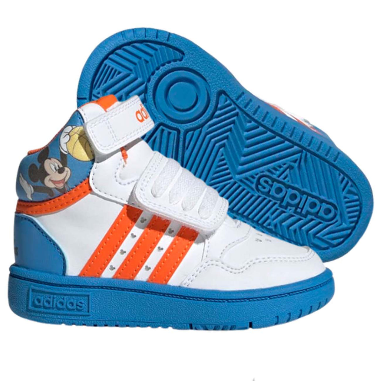 CHAUSSURES ADIDAS GY6633 ICKEY MID HOOPS POUR ENFANTS AVEC BANDES