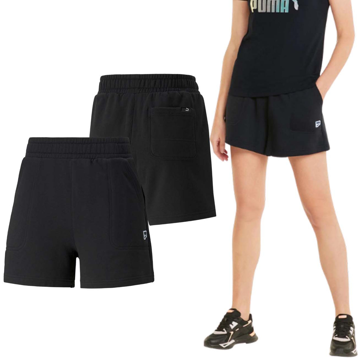 PANTALONCINO DONNA PUMA 533587 01 DOWNTOWN NERO