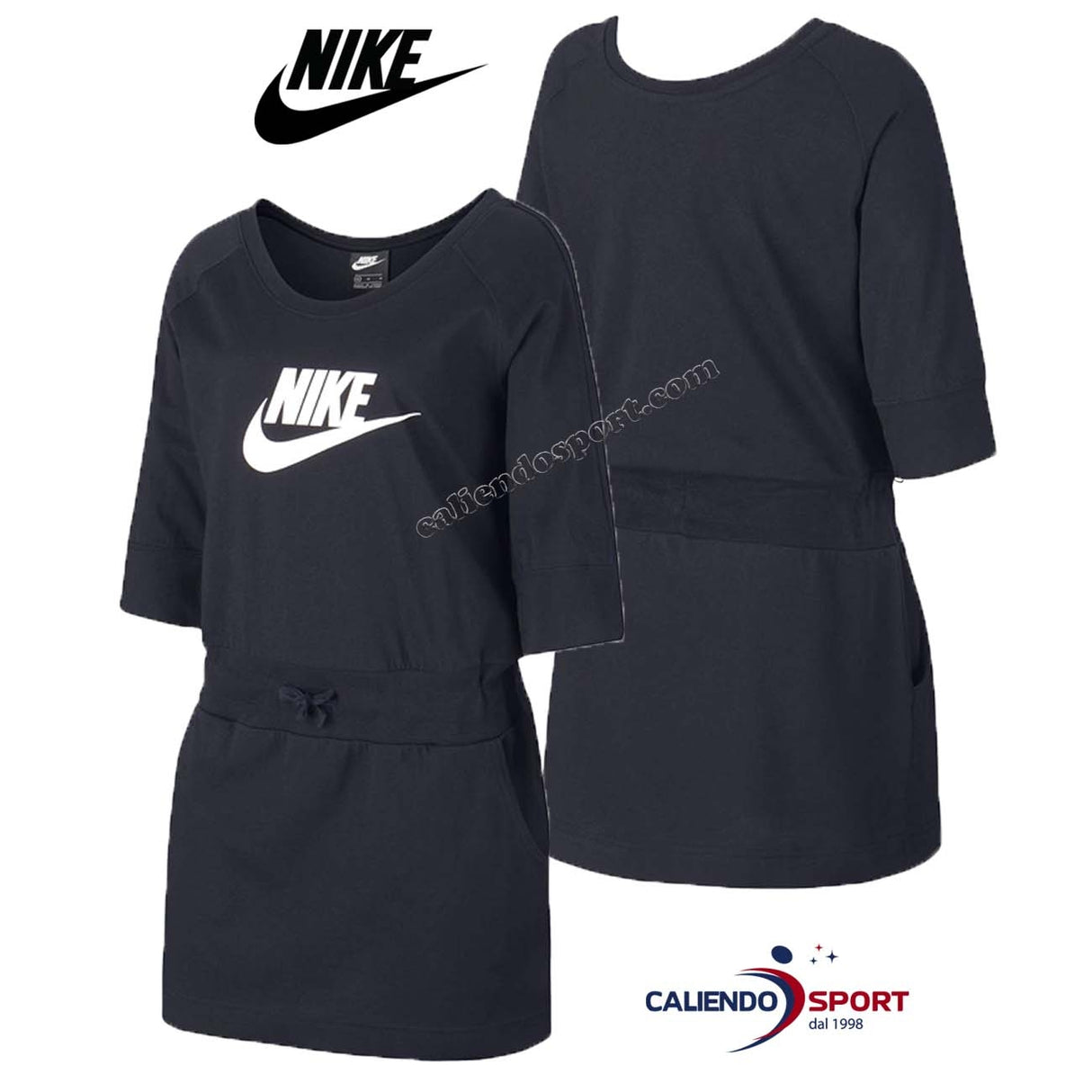 ROBE NIKE FILLE CJ7433 010 COTON NOIR