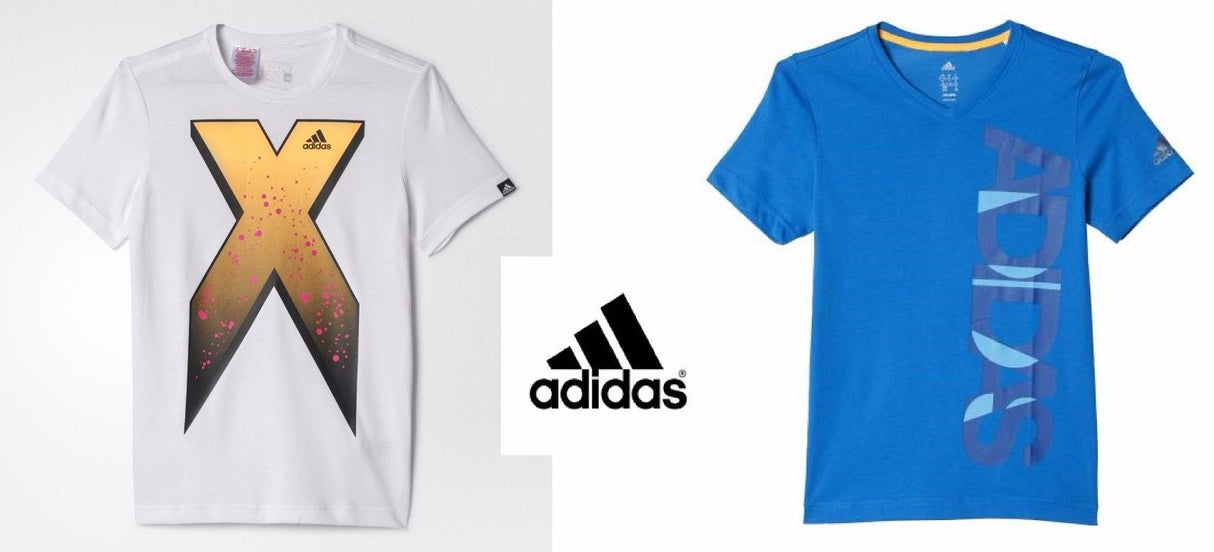 Adidas Kids T-shirt Cotton Summer WHITE BLUE 11/12 AK2731 AI5686