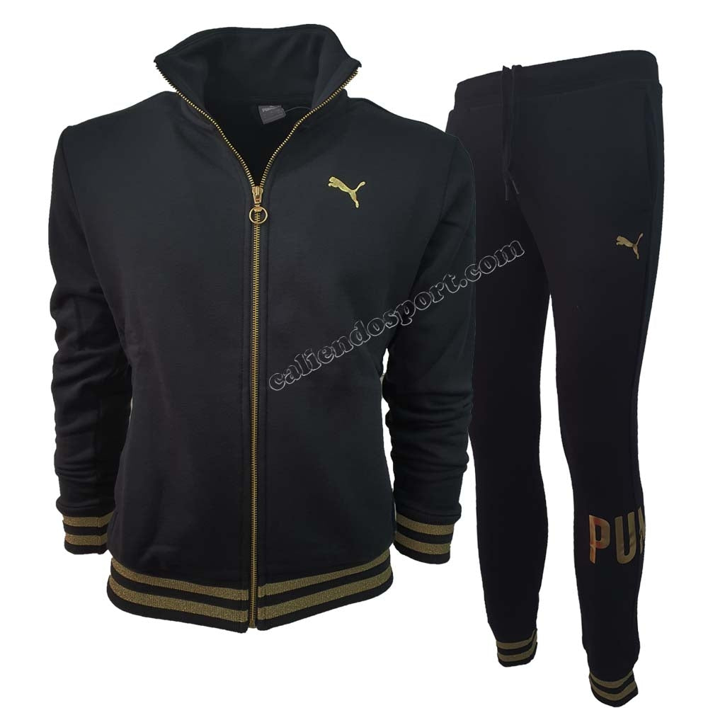 SURVÊTEMENT FEMME PUMA 585729 POLAIRE DE COTON NOIR BLANC