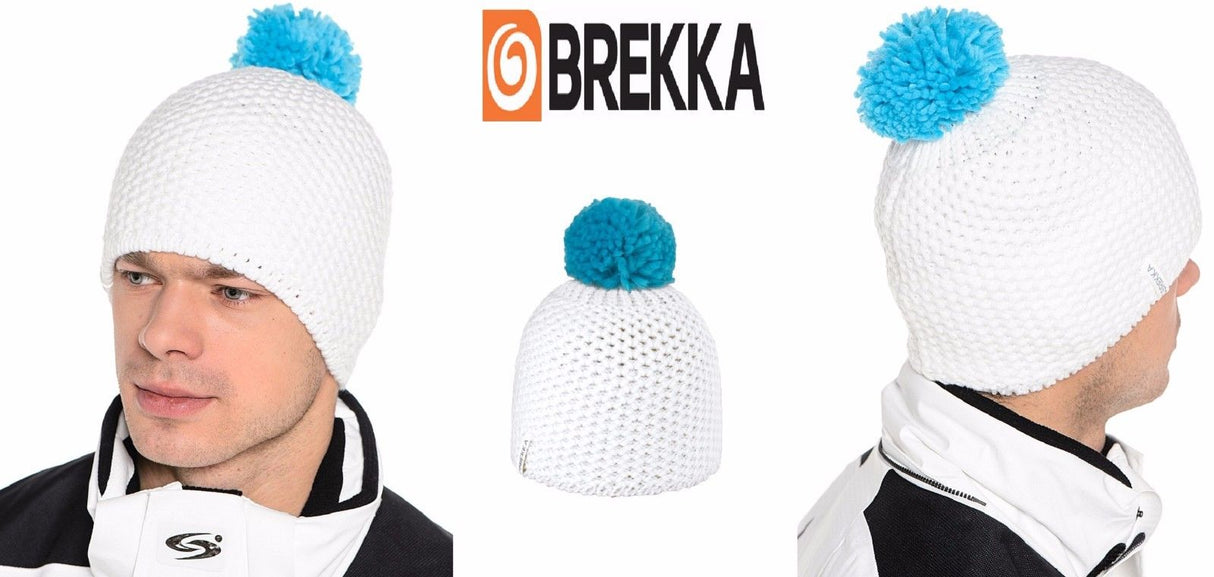 Brekka Winter Ski Solid Pon Chapeaux BRF14K637 FUX Blanc Casual Pon Pon