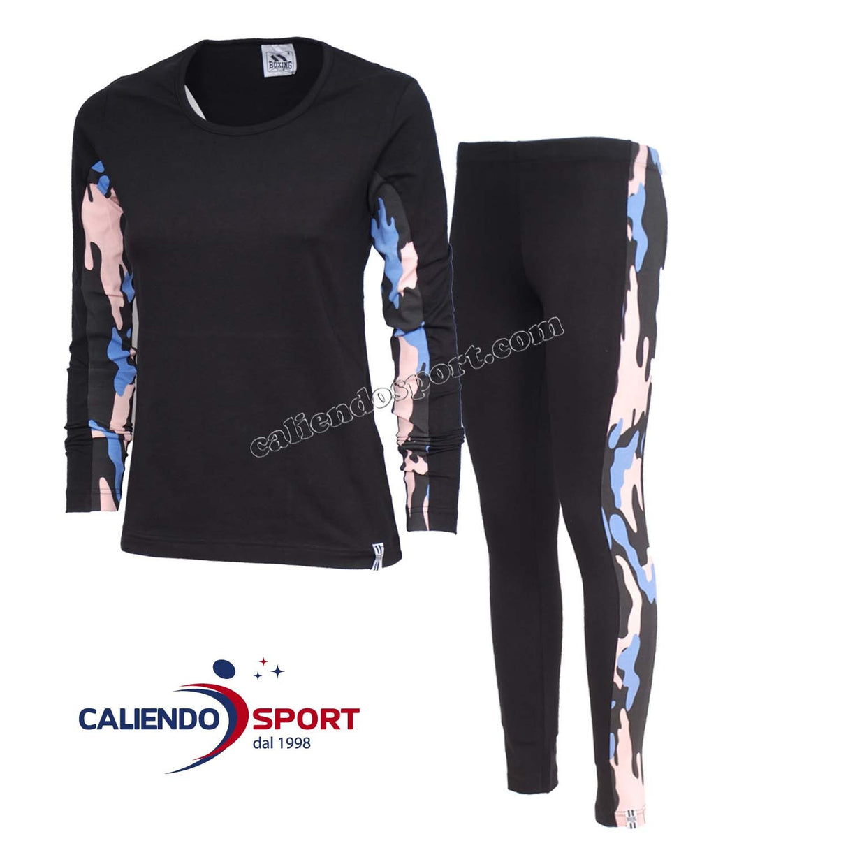 WOMEN'S BLACK COTTON GYM FITNESS TRACKSUIT BCD1510 BOXING