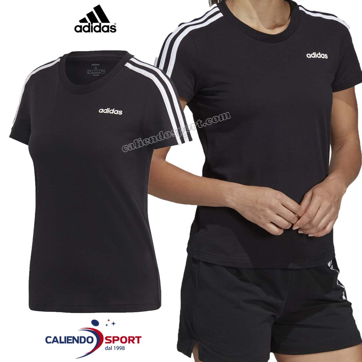 T-SHIRT ADIDAS ESSENTIALS 3 BANDES NOIR DP2362