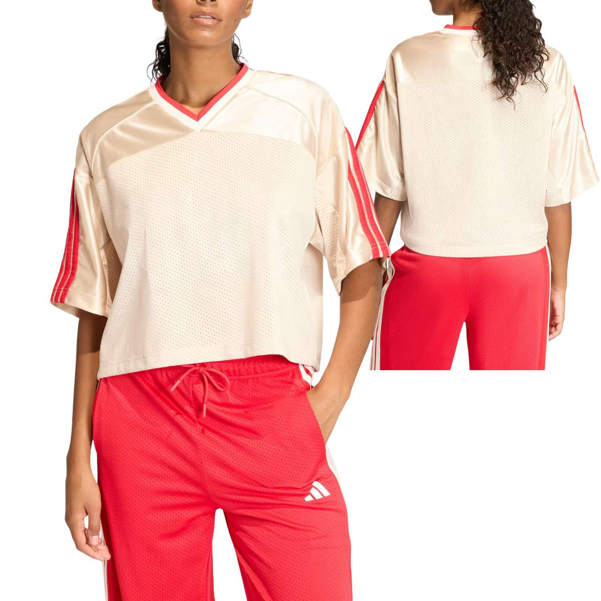 T-SHIRT DONNA ADIDAS JZ1073 A RETE STADIO