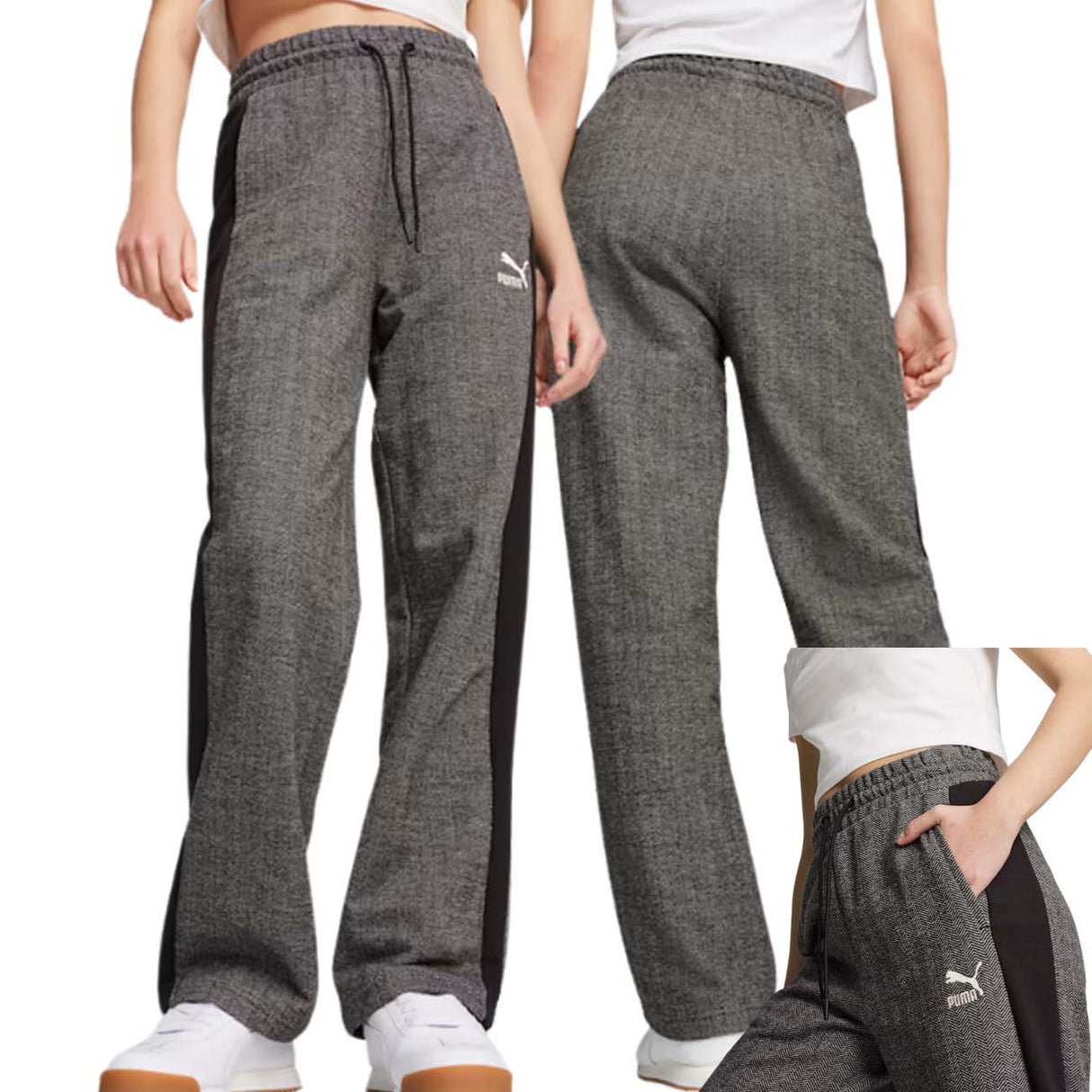 PANTALONE DONNA PUMA 626798 01 VITA ALTA T7 COTONE GARZATO