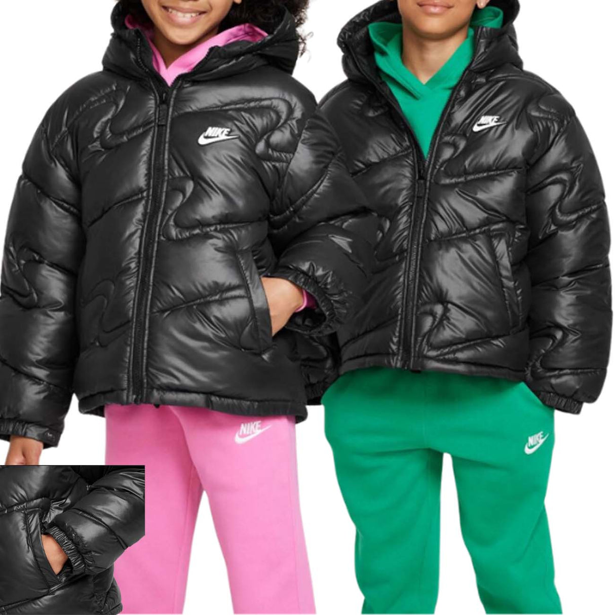 GIUBBOTTO RAGAZZI NIKE FD2841 010 THERMA FIT UNISEX NERO