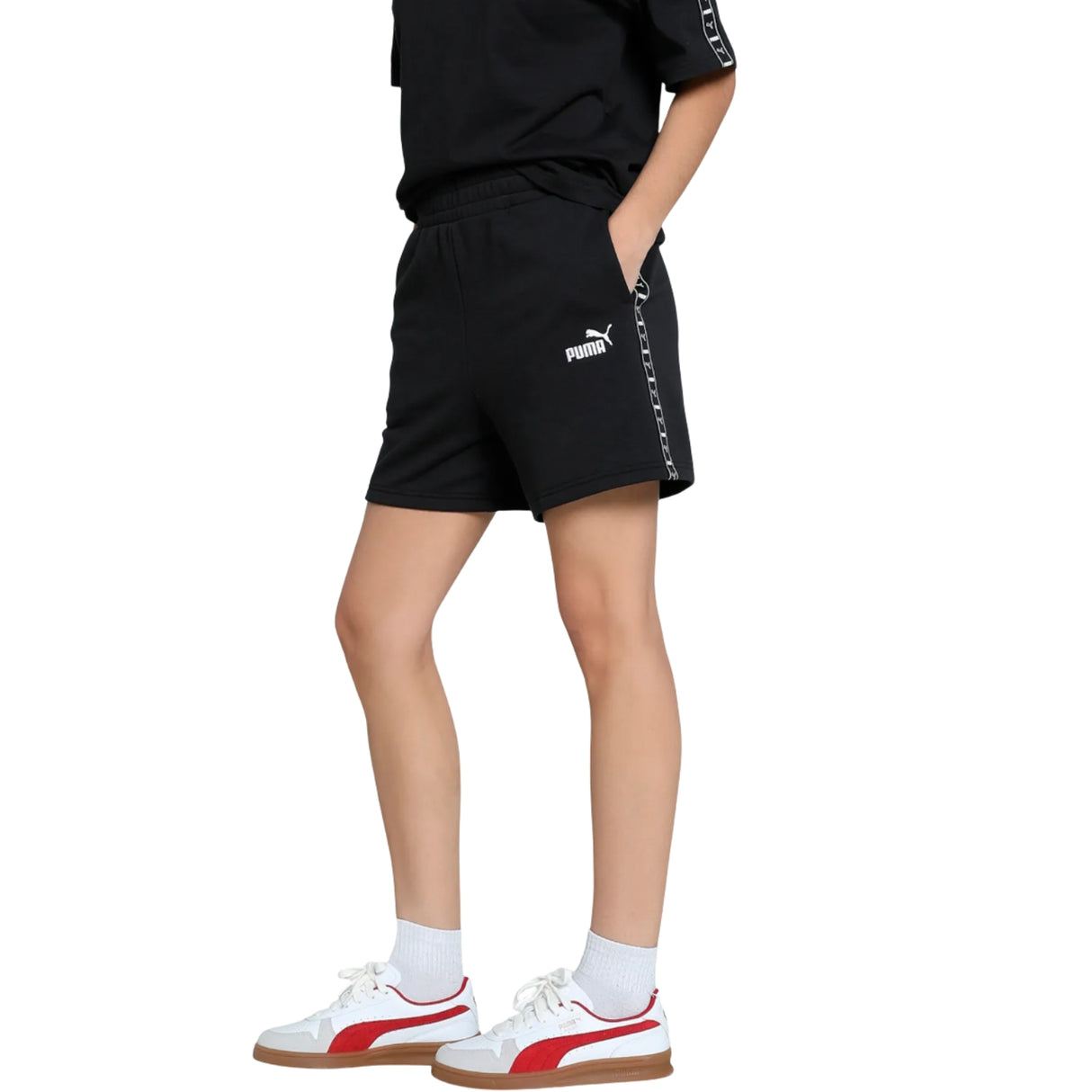 PANTALONCINO DONNA PUMA 685012-01 ESS TAPE HIGH NERO