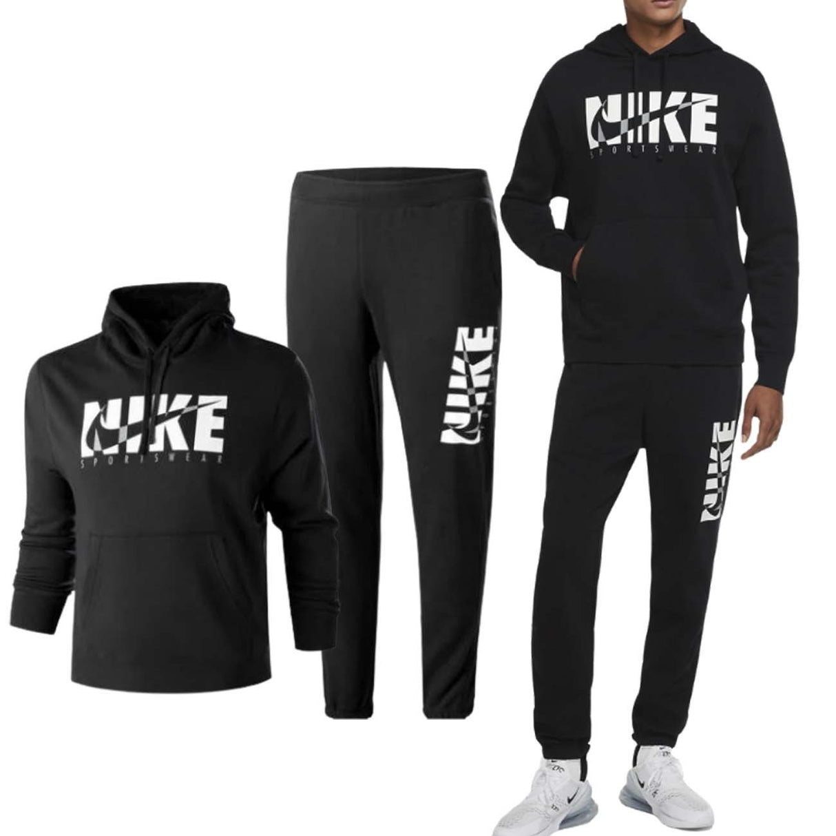 TUTA NIKE DD5242 010 SPORTSWEAR COTONE FELPATO