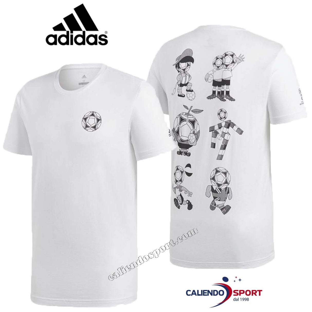 ADIDAS CW2102 FIFA 2018 WHITE FOOTBALL RUSSIA NASCOTS MEN'S T-SHIRT