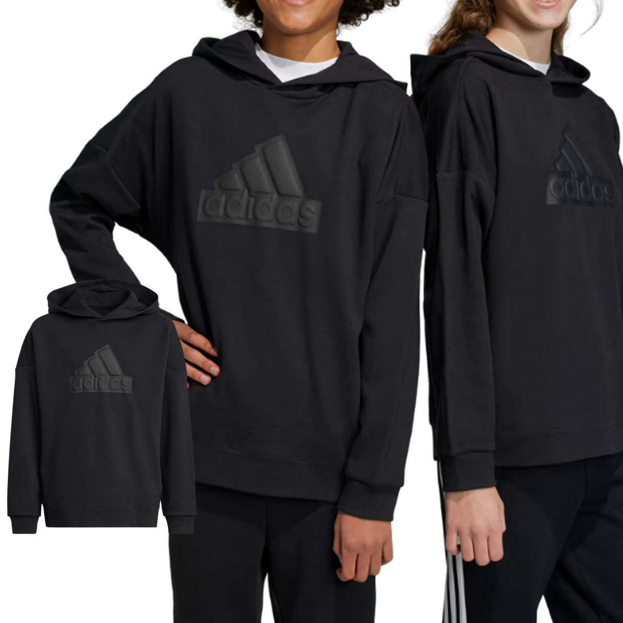 FELPA RAGAZZI ADIDAS HR6301 LOGO FUTURE COTONE GARZATO