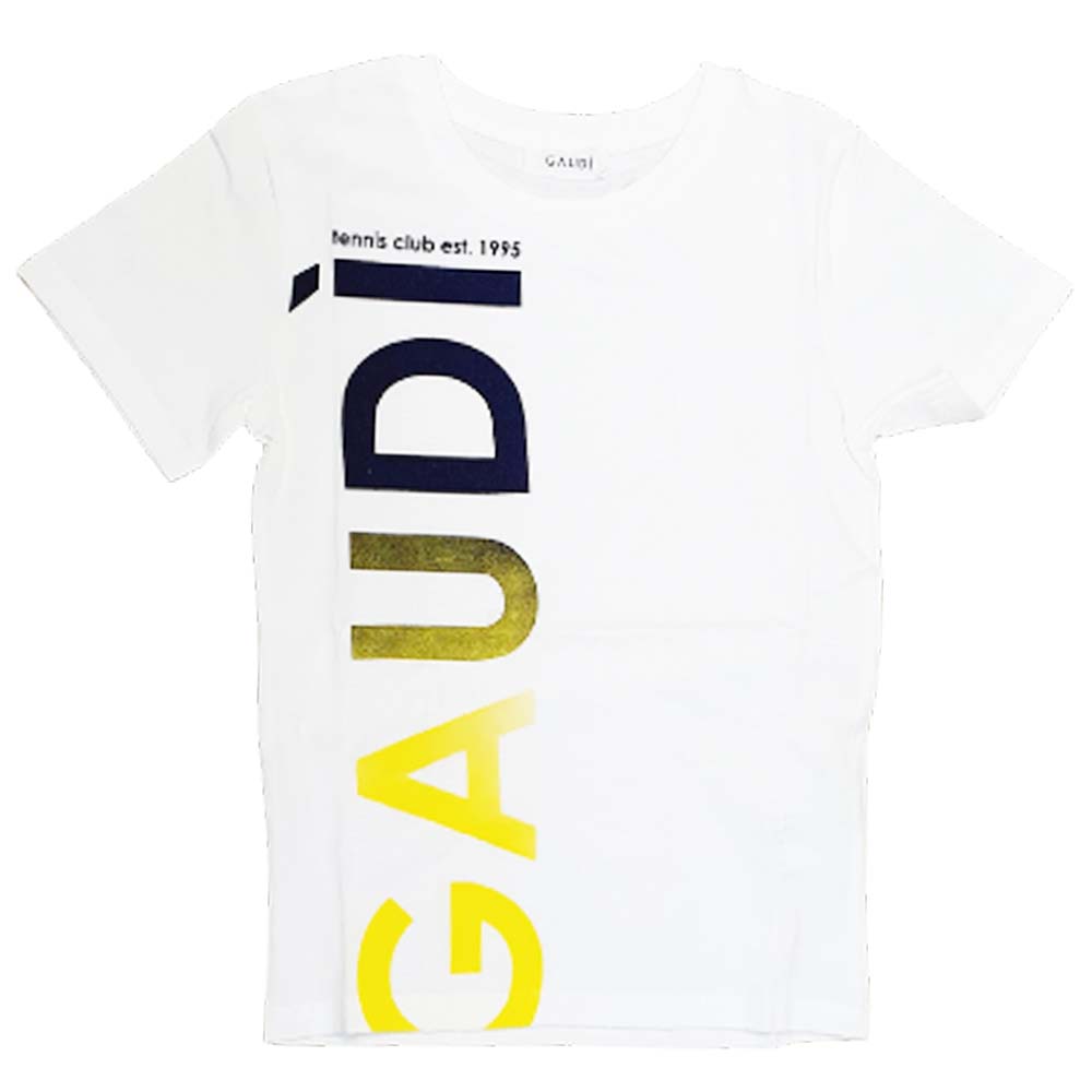 GAUDI' BOYS T-SHIRT GAM04536 GREEN WHITE COTTON