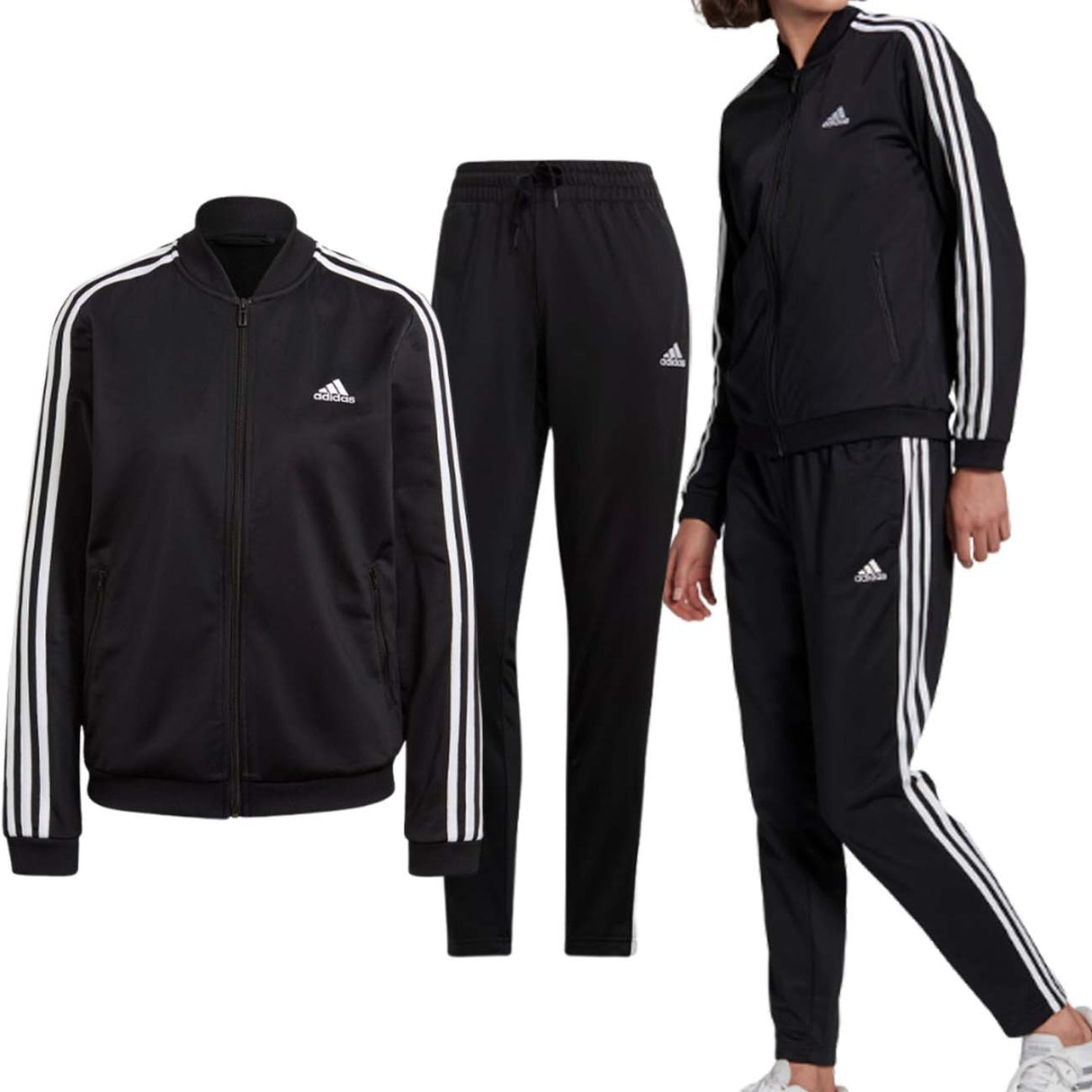 TUTA ADIDAS GM5534 ESSENTIAL 3 STRIPS ACETATO NERO