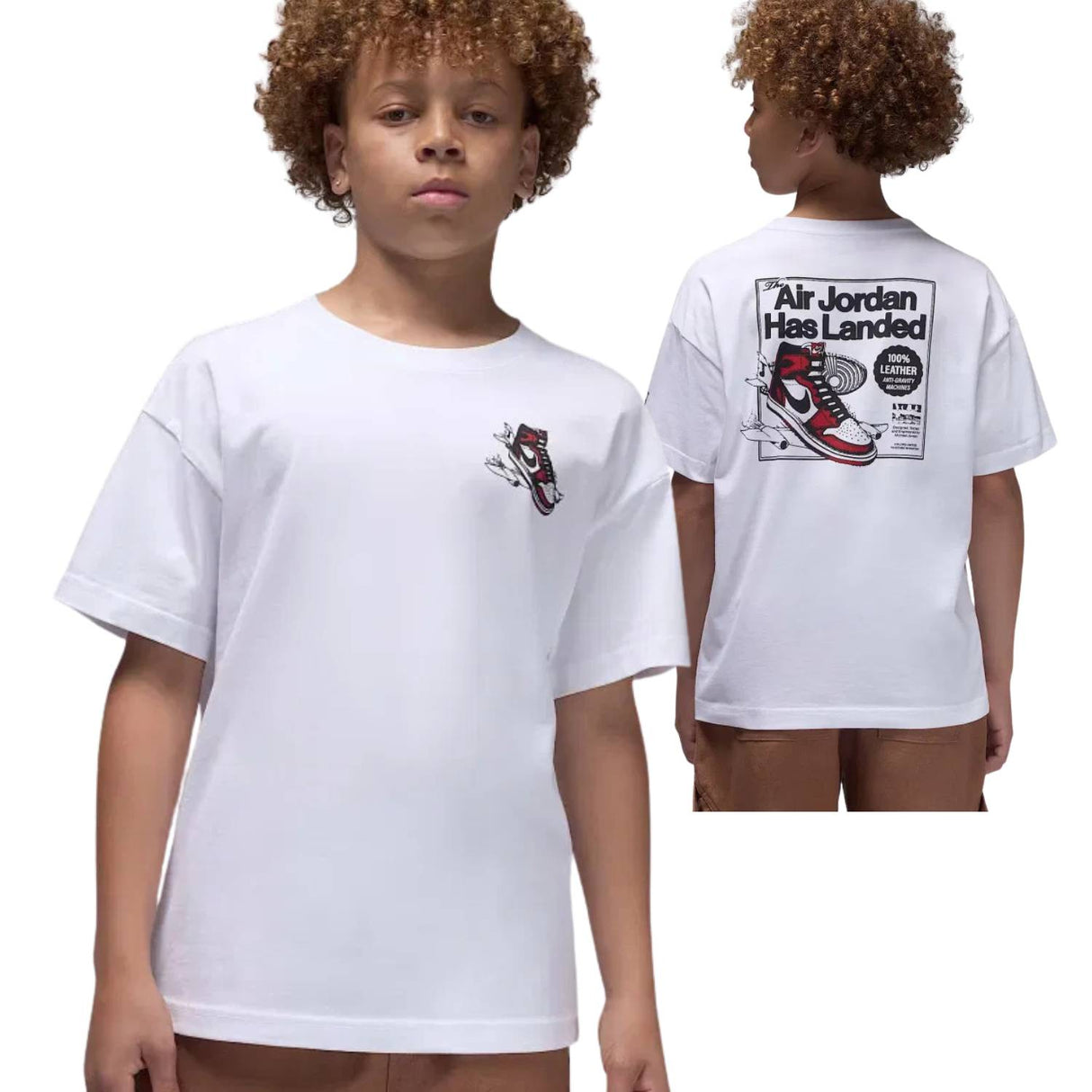 T-SHIRT RAGAZZI JORDAN 95F279 001 COTONE BIANCO
