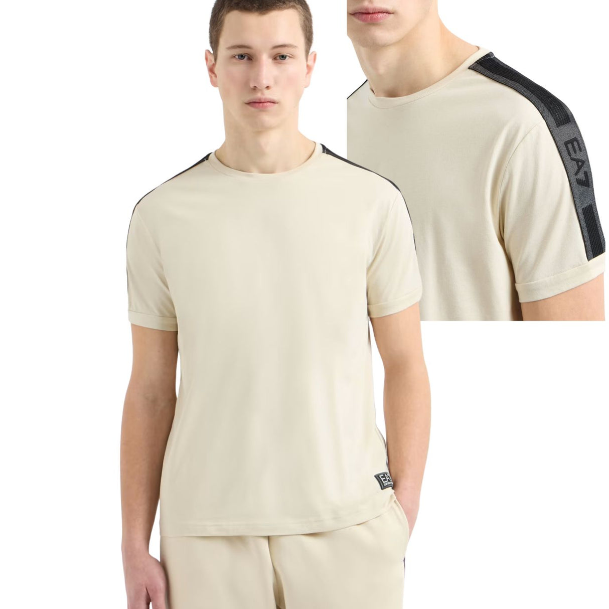 T-SHIRT ARMANI EA7 E25 7M000138 U1079 BEIGE COTONE