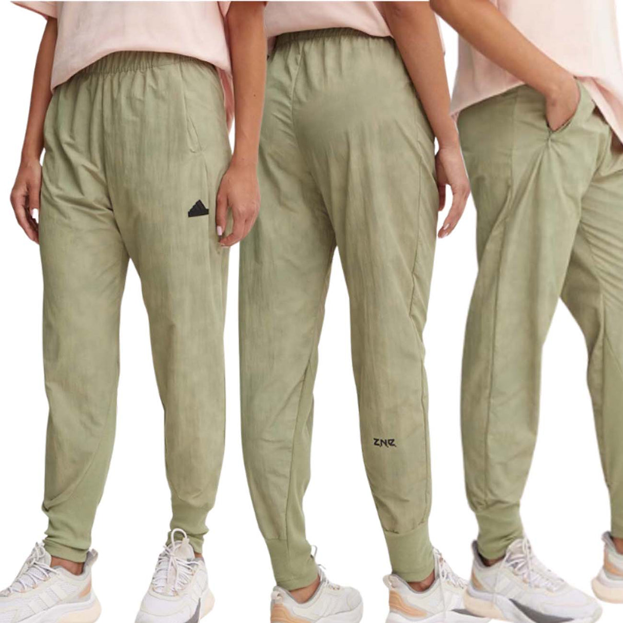 PANTALONE DONNA ADIDAS IW7734 Z N E MICROFIBRA VERDE