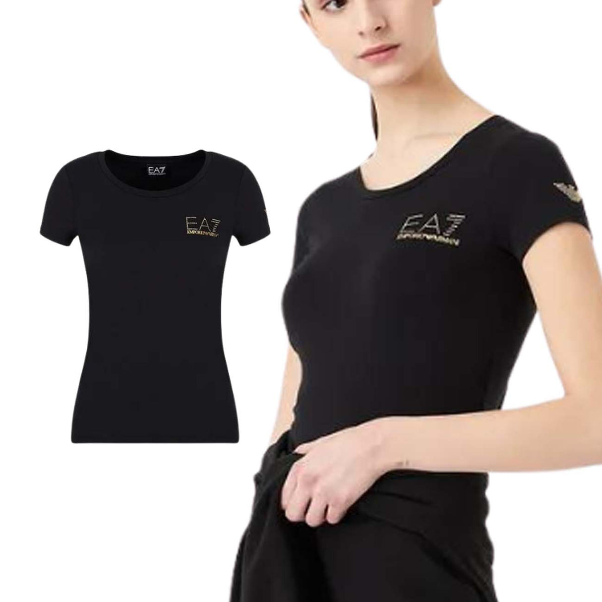 T-SHIRT DONNA ARMANI EA7 8NTT65 TJDQZ 1200 NERO