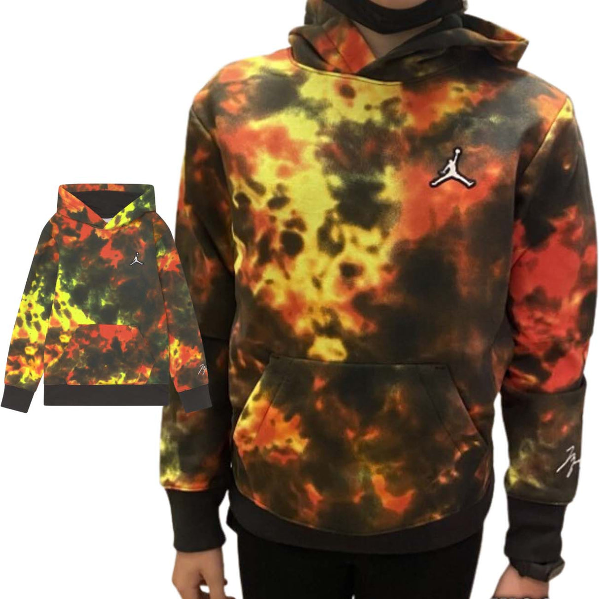 FELPA JORDAN RAGAZZI 95B285 N82 SMOKE DYE COTONE FELPATO