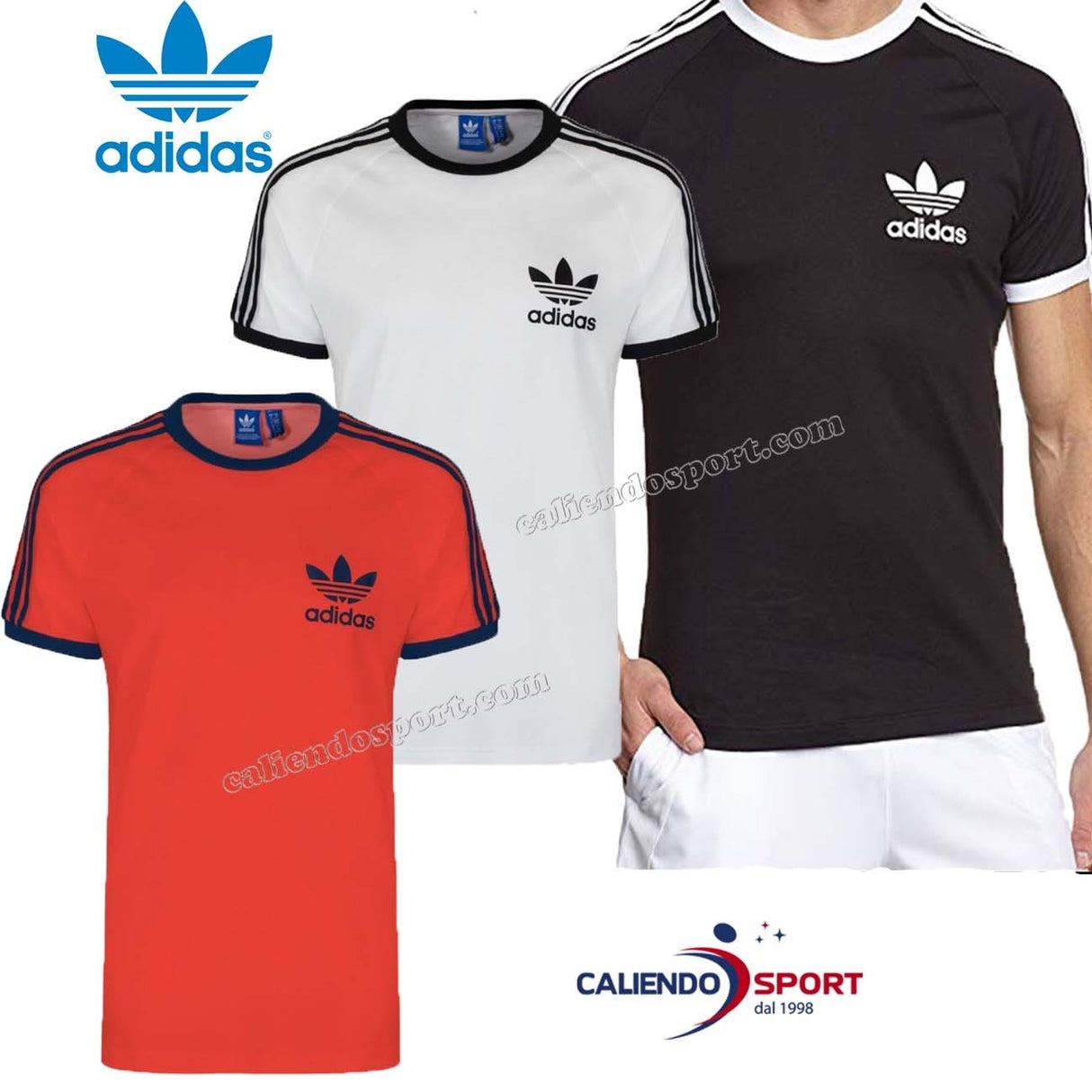 T-SHIRT ADIDAS ORIGINALS S18427 S18420 S18423 RED WHITE BLACK