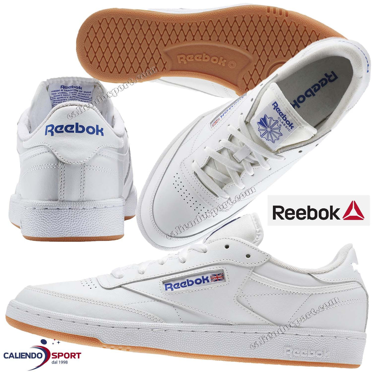 SCARPA REEBOK UOMO AR0459 BIANCO CLUB C 85 SPORT PALESTRA CORSA SNEAKER