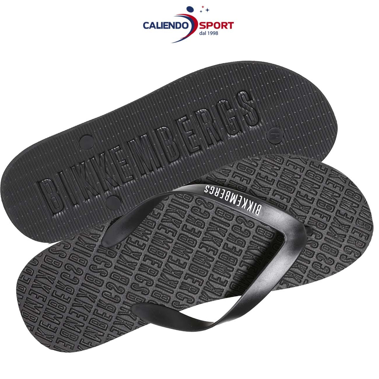 BIKKEMBERGS VBKB04881 RUBBER FLIP FLOPS WITH BLACK LOGO