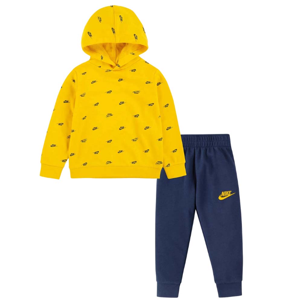 SURVÊTEMENT EN COTON BROSSÉ À LOGO MULTIPLE NIKE 86J802 POUR ENFANTS