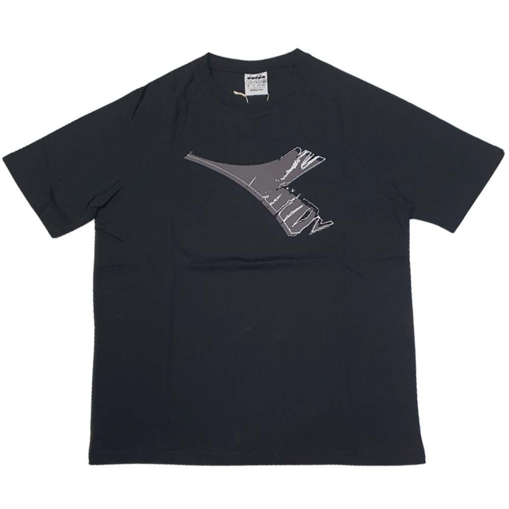 T-SHIRT DIADORA 180400 LOGO NERO BIANCO COTONE