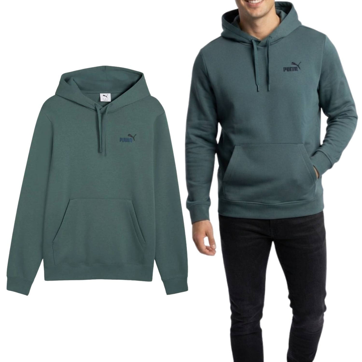 FELPA PUMA 684718 90 ESSENTIALS COTONE FELPATO VERDE