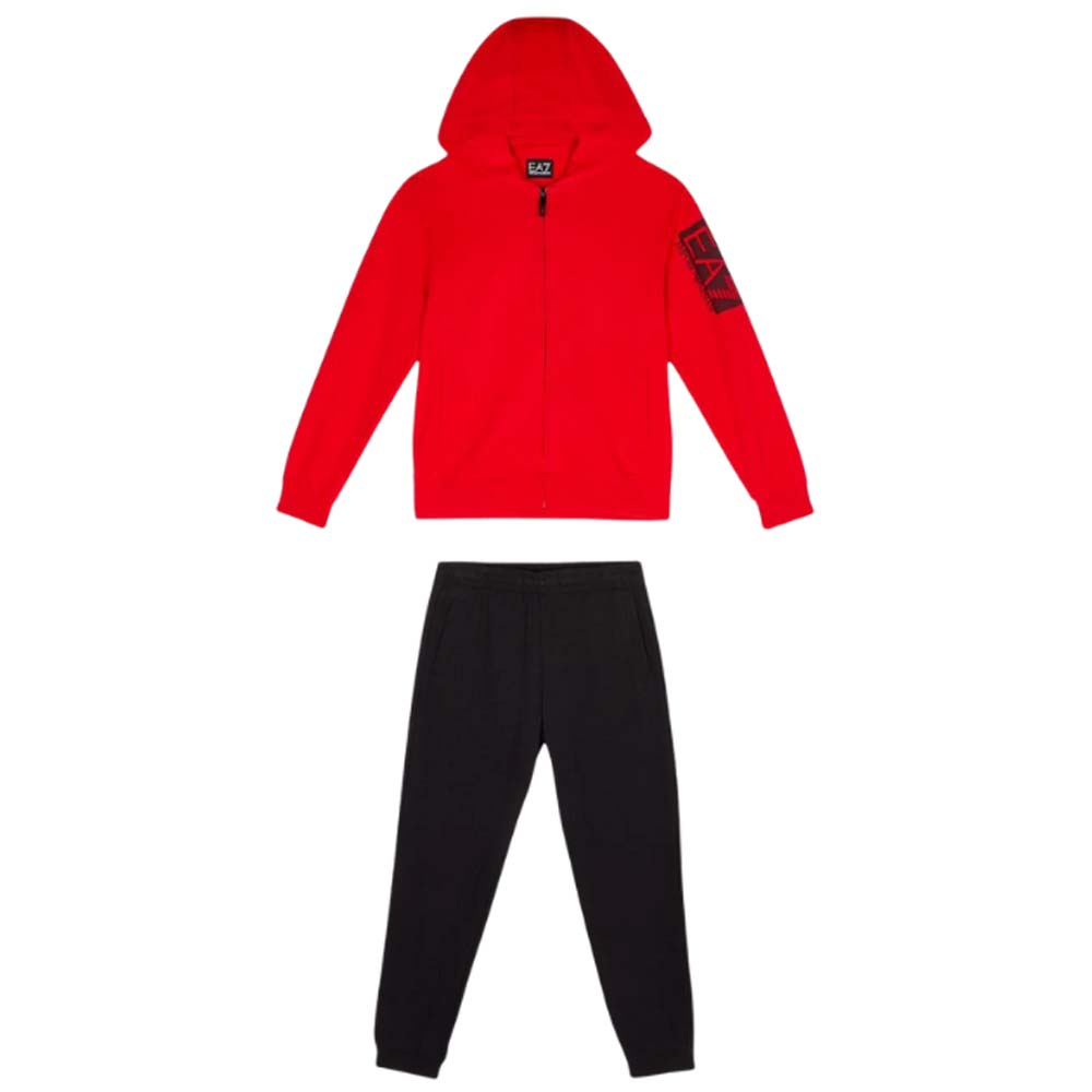 ARMANI EA7 3RBV55 BJ05Z BOYS' TRACKSUIT IN BRUSHED COTTON