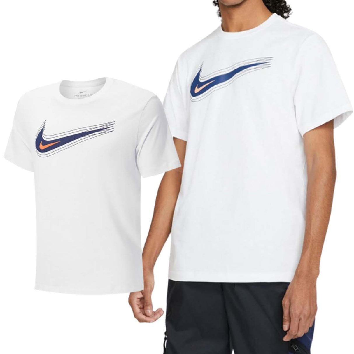T-SHIRT NIKE DB6470 100 GIRO COLLO BIANCO