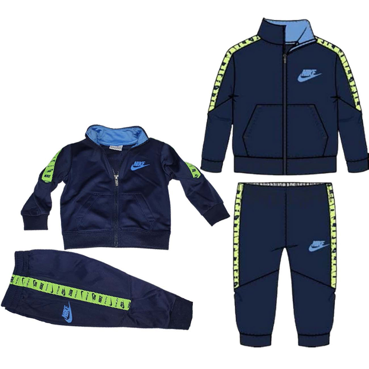 SURVÊTEMENT NIKE 66K073 86K073 BLEU ACÉTATE POUR GARÇON