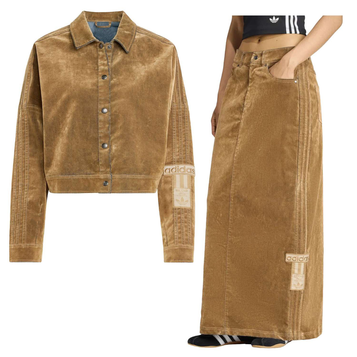 GIACCA + GONNA DONNA ADIDAS JY2393 JY2397 ADIBREAK OVERSIZE