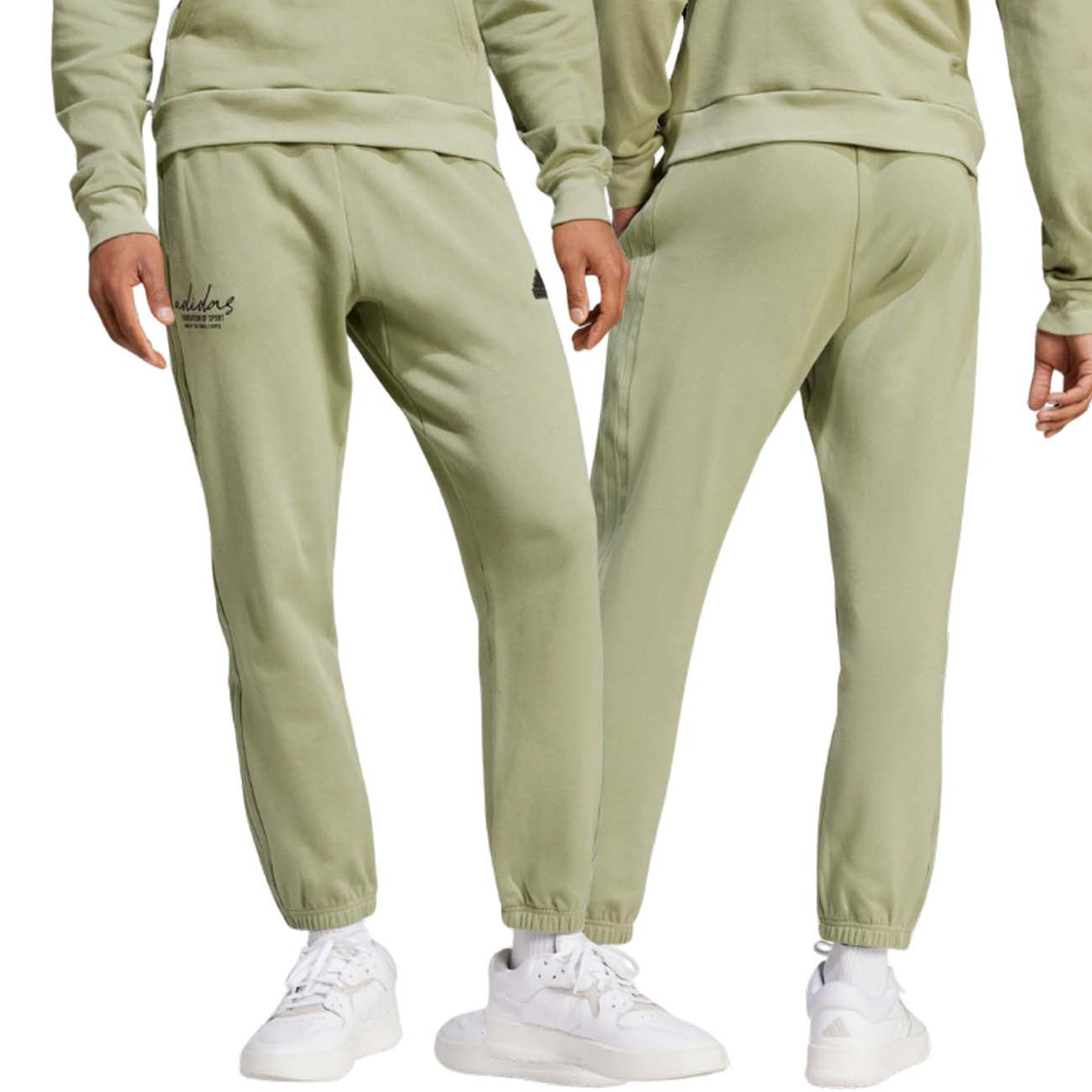 PANTALONE ADIDAS IX1314 BRAND LOVE COTONE GARZATO VERDE