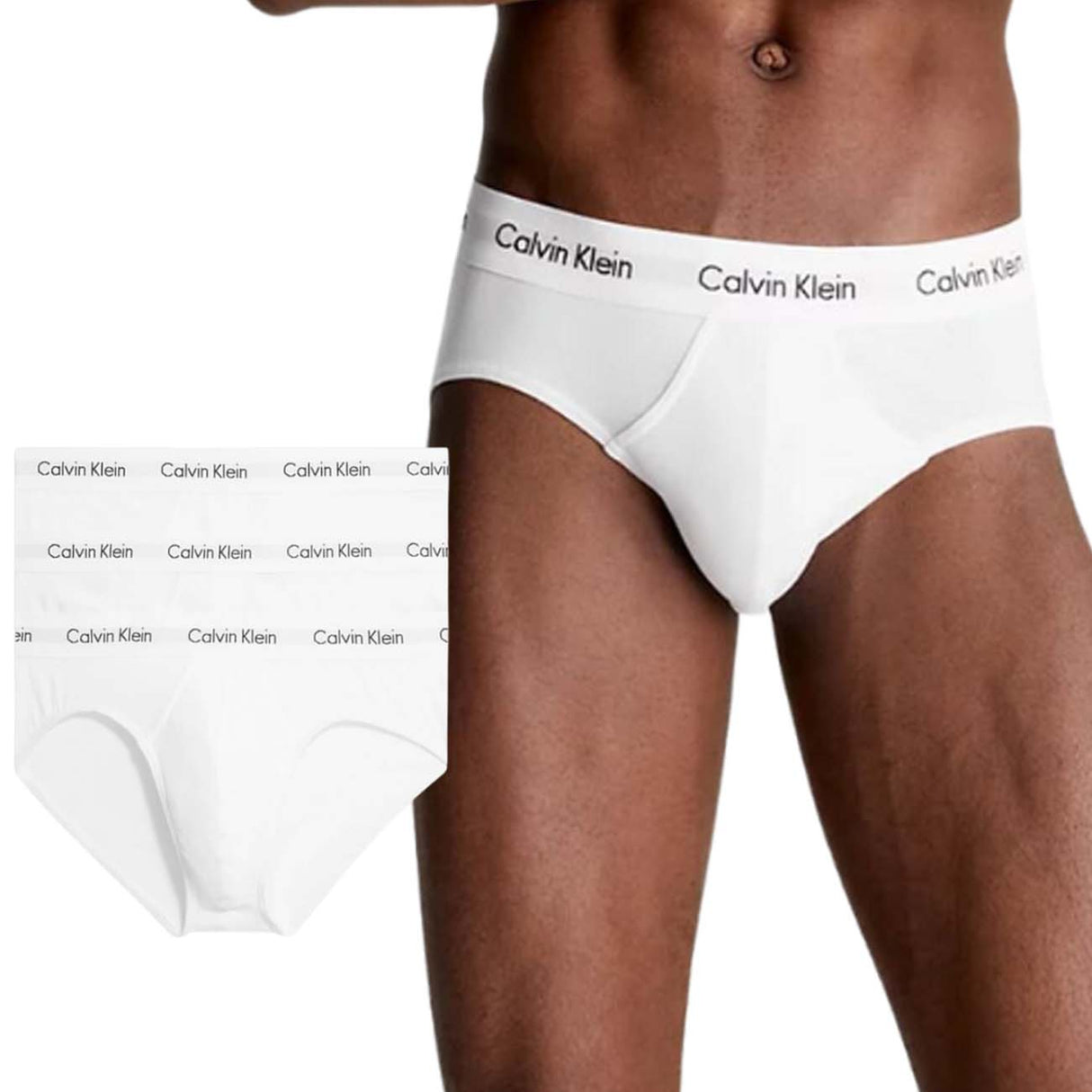 CALVIN KLEIN U2661G 100 WHITE 3 PIECE MEN'S BRIEFS