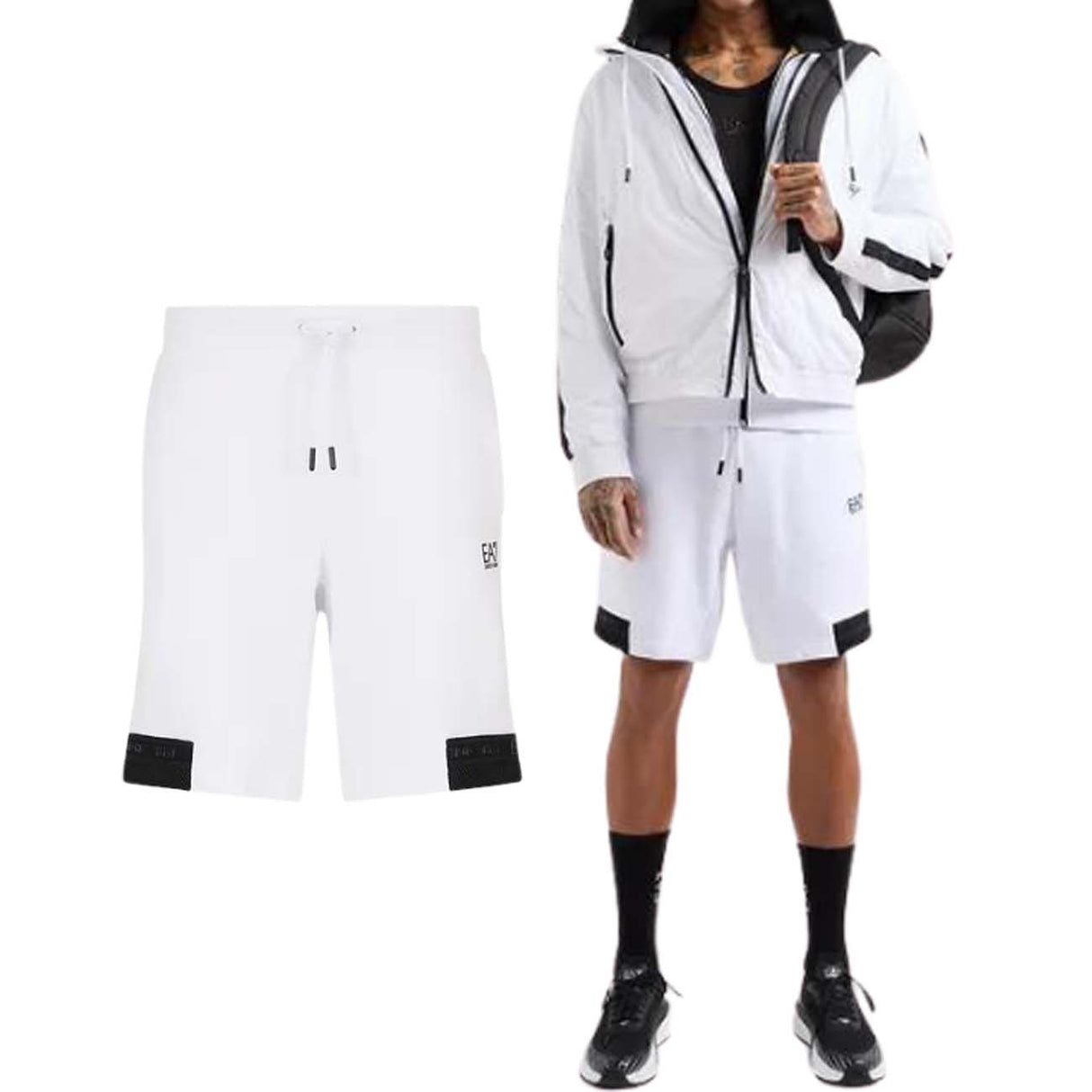 PANTALONCINO ARMANI EA7 E24 3DPS73 PJEQZ 1100 BIANCO