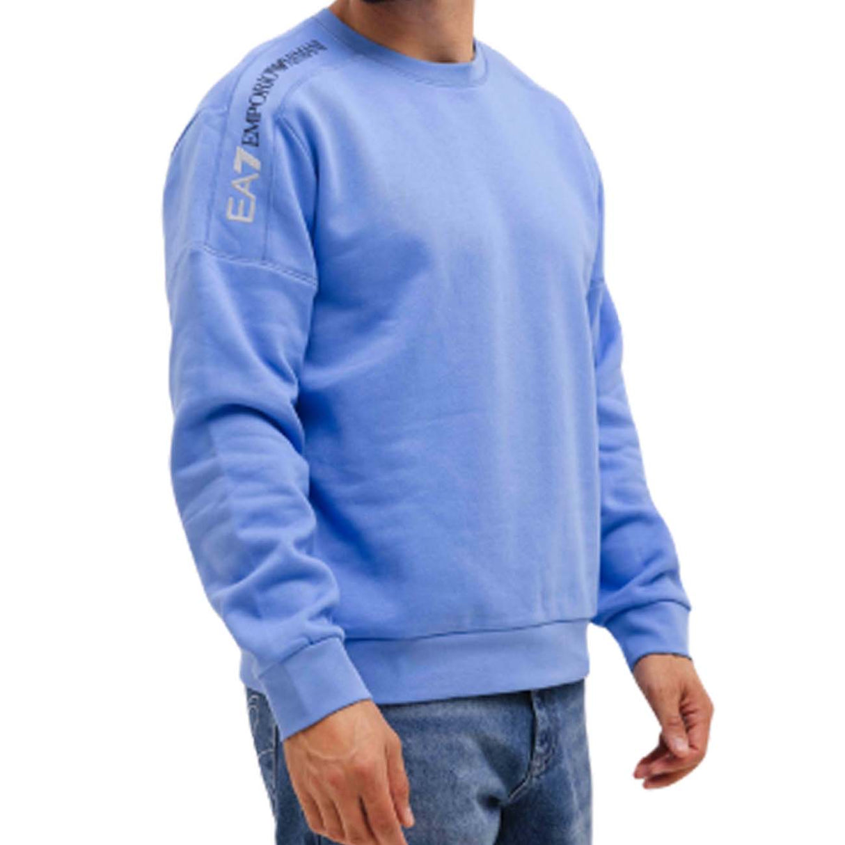 SWEAT-SHIRT ARMANI EA7 I24 6DPM13 PJVTZ 1526 COTON POLAIRE BLEU CLAIR