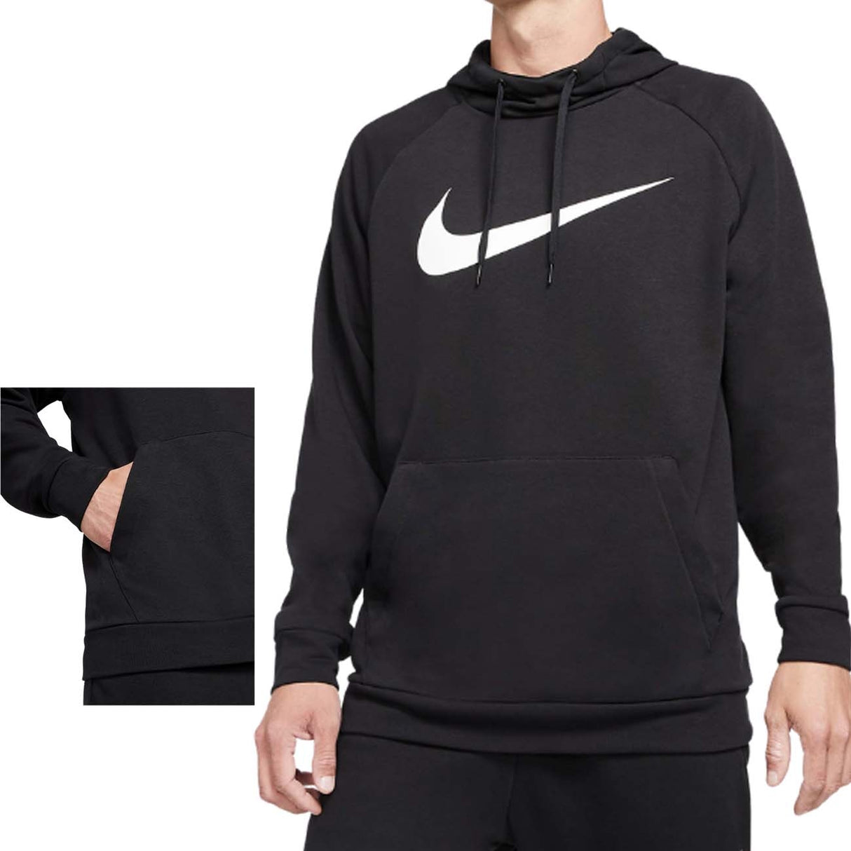 FELPA NIKE CZ2425 DRI FIT NERO COTONE GARZATO