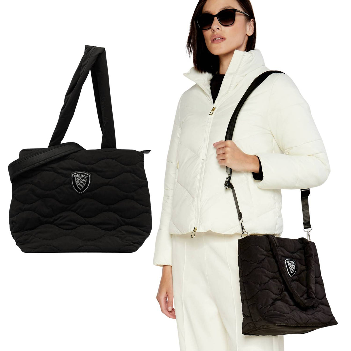 BORSA DONNA BLAUER F6CHACKYXL01 PUF BLK NERO