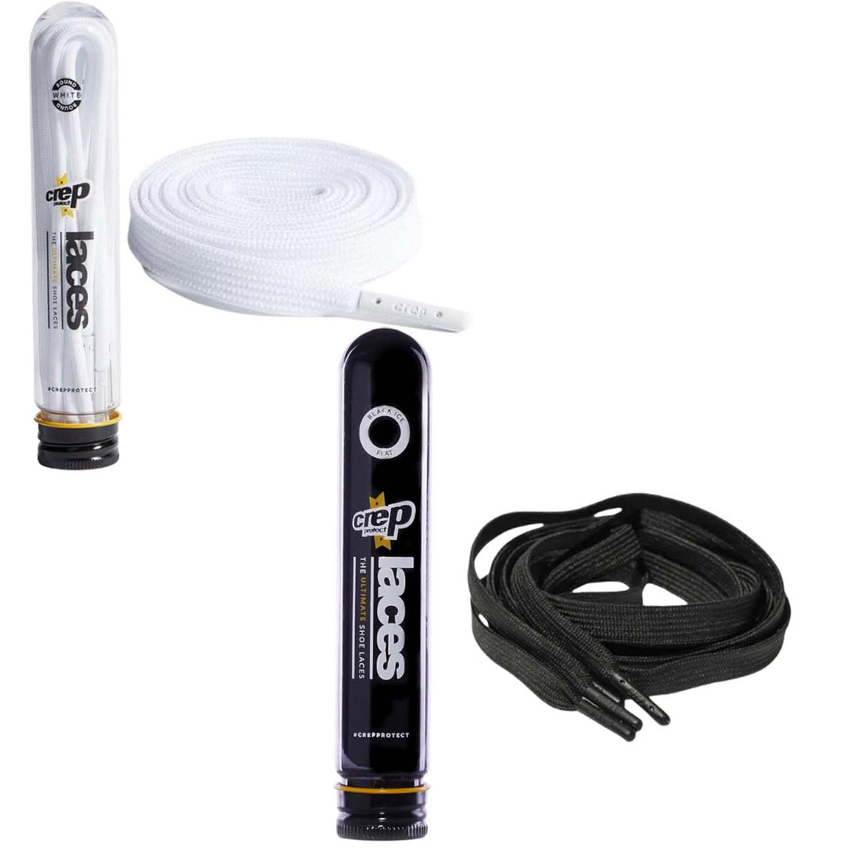 WHITE SHOE LACES 300754 300778 CREP PROTECT LACE BLACK WHITE