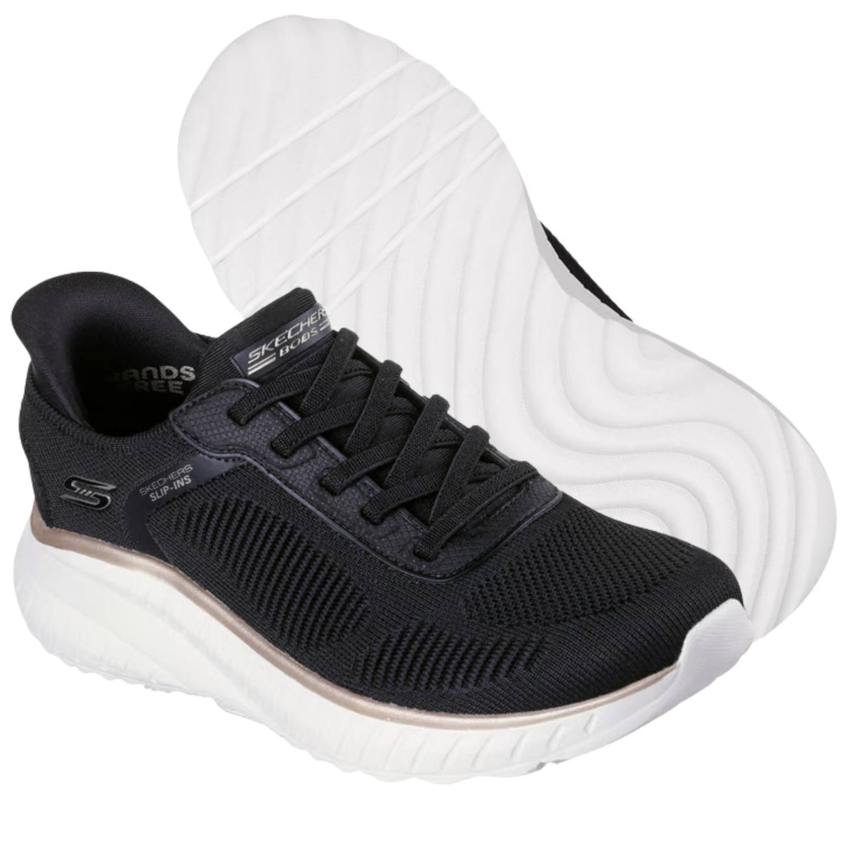 SCARPA DONNA SKECHERS 117497 BKGD SLIP INS BOBS SQUAD CHAOS NERO