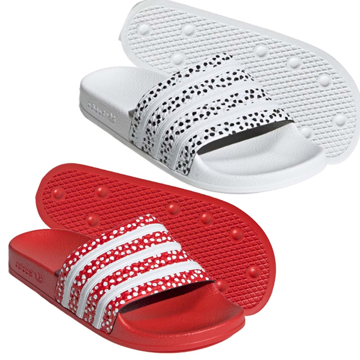 CIABATTE ADIDAS DONNA FX5921 FX5922 ADILETTE BIANCO ROSSO