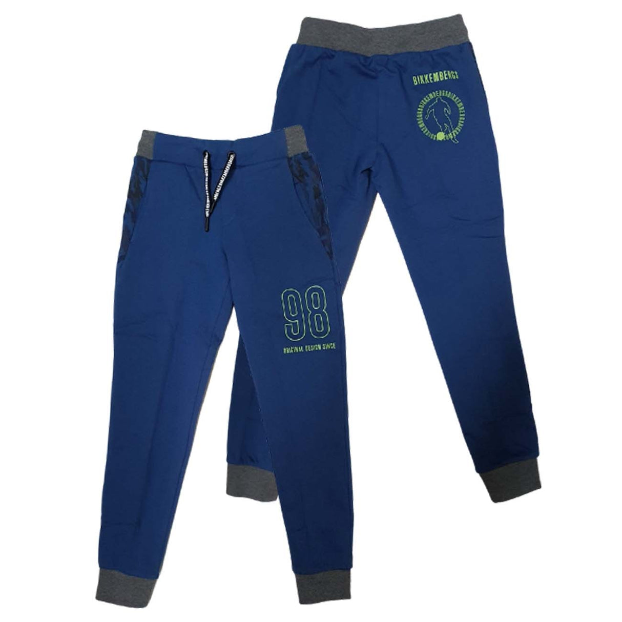 PANTALONE RAGAZZI BIKKEMBERGS BK0519 BLU COTONE FELPATO