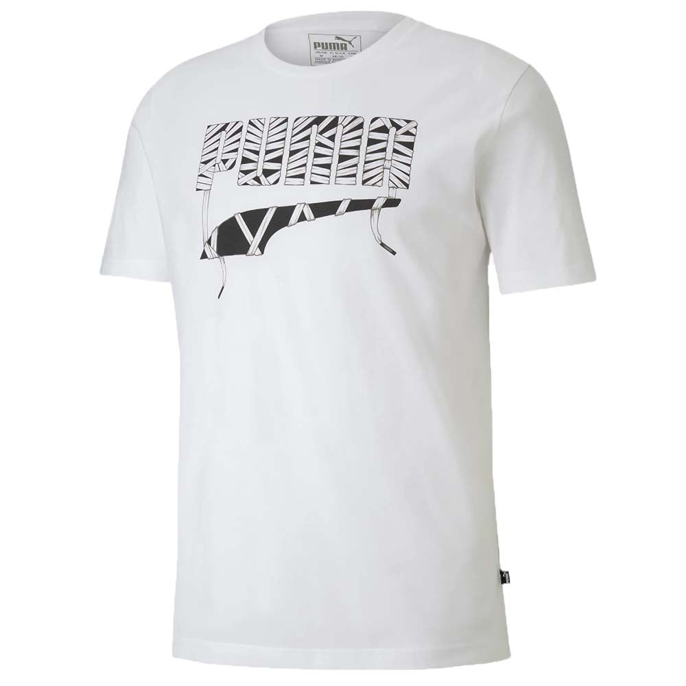 T-SHIRT PUMA 581912 02 BLANC NOIR COL ROND