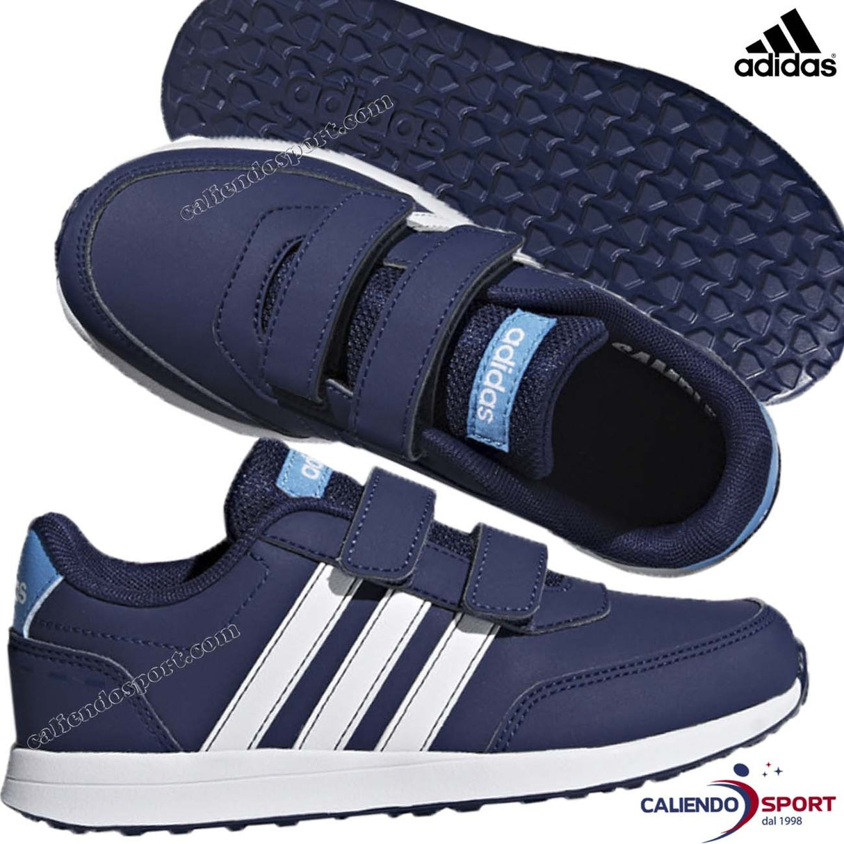 SCARPA ADIDAS BAMBINO F35696 BLU VS SWITCH 2.0 STRAPPO