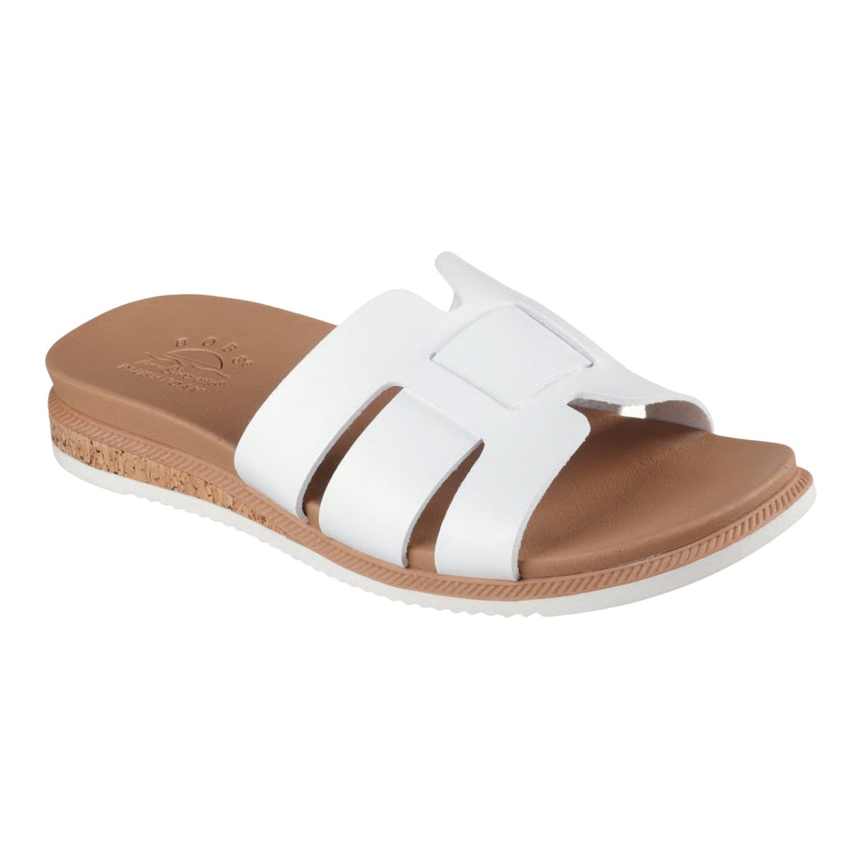 CIABATTA DONNA SKECHERS 114707 WHT BOBS DESERT KISS LOW PEAK LOOK